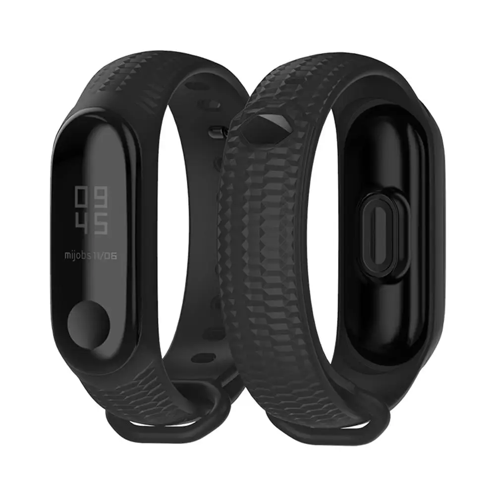 Силиконовый ремешок сменный Браслет дышащий спортивный Mi Band для Mi Band 3 4 Смарт Браслет часы ремешок аксессуары