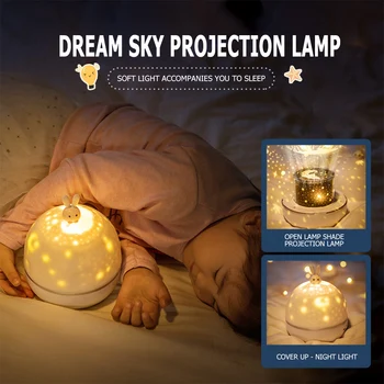 

Starry Sky Projector Star Moon LED Night Light for Children Bedroom Decor Remote Control Rotating Baby Lamp Kids Christmas Gift