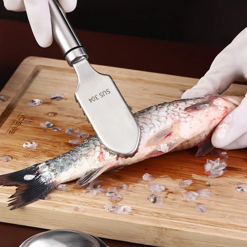 

Fish Scales Stainless Steel Graters Scraper Fish Cleaning Tool Scraping Scales Device Home Kitchen Cooking Tool