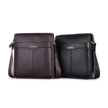 

P.Kuone Male Shoulder Bag Genuine Leather Messenger Bags Business Casual Bag