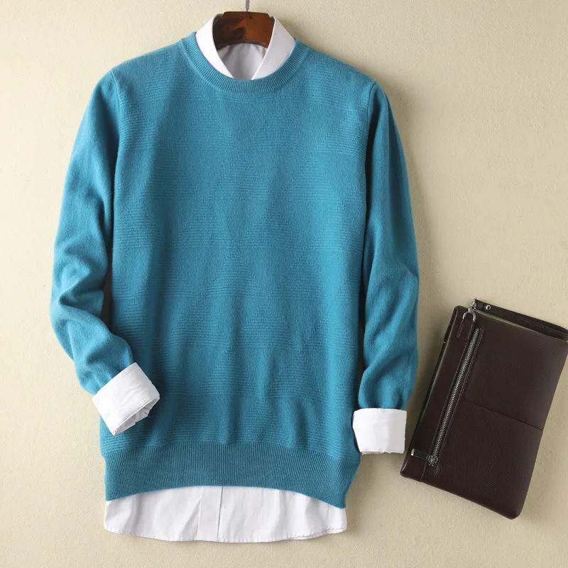 

2019 New Style MEN'S Woolen Sweater Long Sleeve Crew Neck Wool Sweater Thick-Knit Low Waist Jersey Warm Sweater