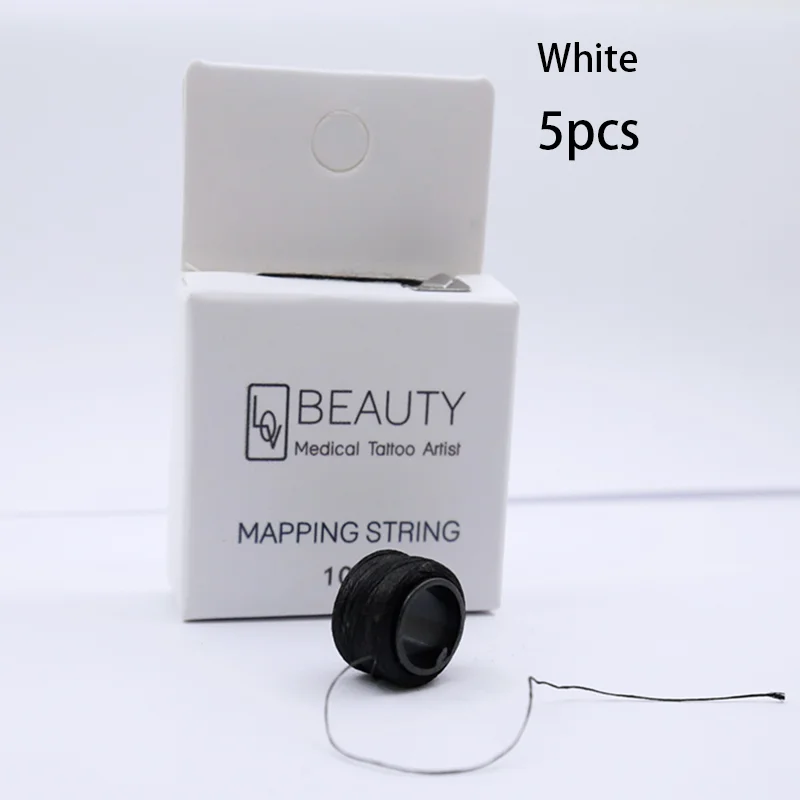 Mapping brow string Microblading крашение макияжа бровей предварительно выкрашенный маркер для бровей идеально подходит для измерения аксессуары для микроволокна - Цвет: 5pcs white box