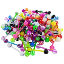 20 шт./компл. стержень из нержавеющей стали красочные пирсинг тела ювелирные изделия пирсинг для языка губ бровей нос кольцо