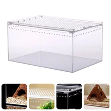Nido de reptiles acrílico duradero, caja de alimentación práctica, suministros para reptiles, nido para cría de árboles, Rana, lagarto, camaleón, 1 unidad