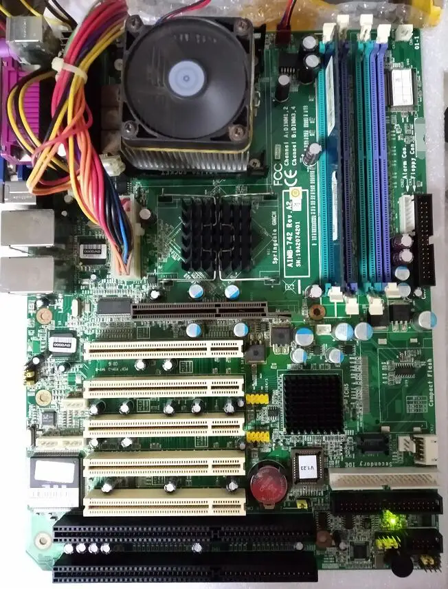 

100% OK Original Embedded Mainboard AIMB-742 AIMB-742E2 A2 5*PCI industrial motherboard IPC Board 2*ISA with CPU RAM VGA 2*LAN