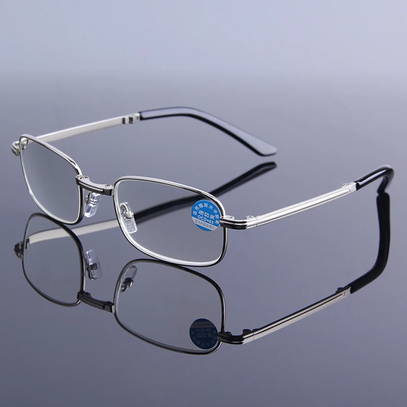 Противостоит синий светильник, складные очки для чтения, мужские портативные очки для пожилых, очки для чтения, анти-синяя Пресбиопия, увеличительные линзы, чехол