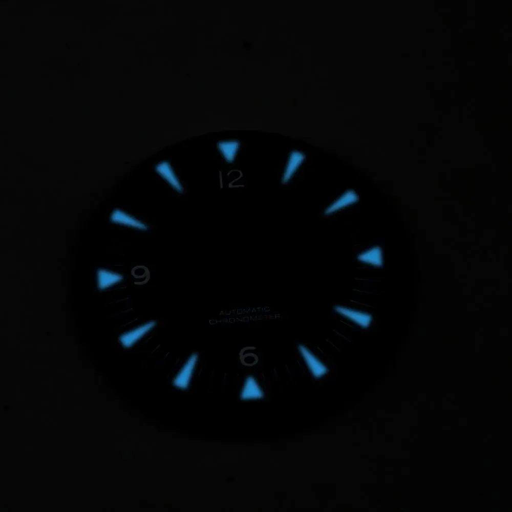 Men estéril assista dial 31mm azul luminoso