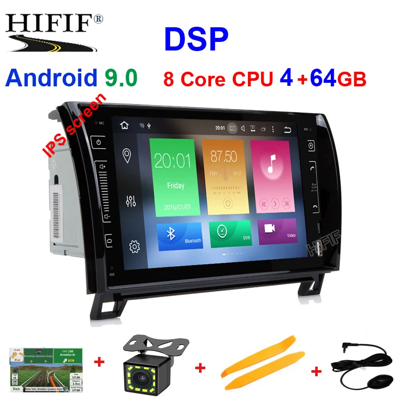 

DSP Eight Core Android 9.0 Car Radio GPS Navigation Central Multimedia for Toyota Sequoia Tundra 2007 2008 2009 2010 2011 2012