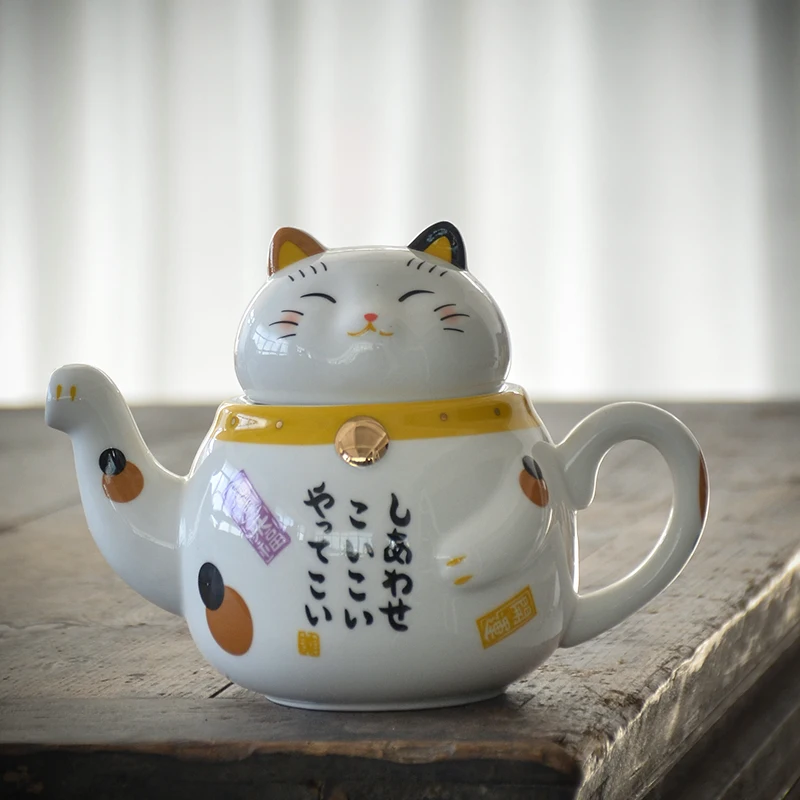 TANGPIN, милый фарфоровый чайный сервиз lucky cat, креативный, maneki neko, керамическая чайная чашка, чайник с ситечком, прекрасный плюус, чайник для кошки - Цвет: Style A