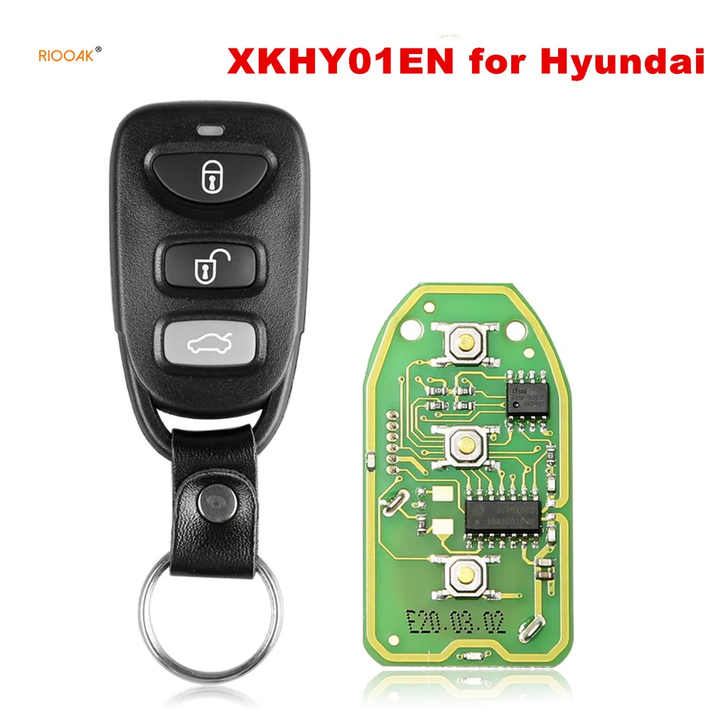 New 5PCS/LOT Xhorse XKHY01EN Wire Universal Remote Key for Hyundai 3+1 Buttons English Version working with Xhorse VVDI Key tool 6 colors kd vvdi universal transponder car key shell head with chip holder