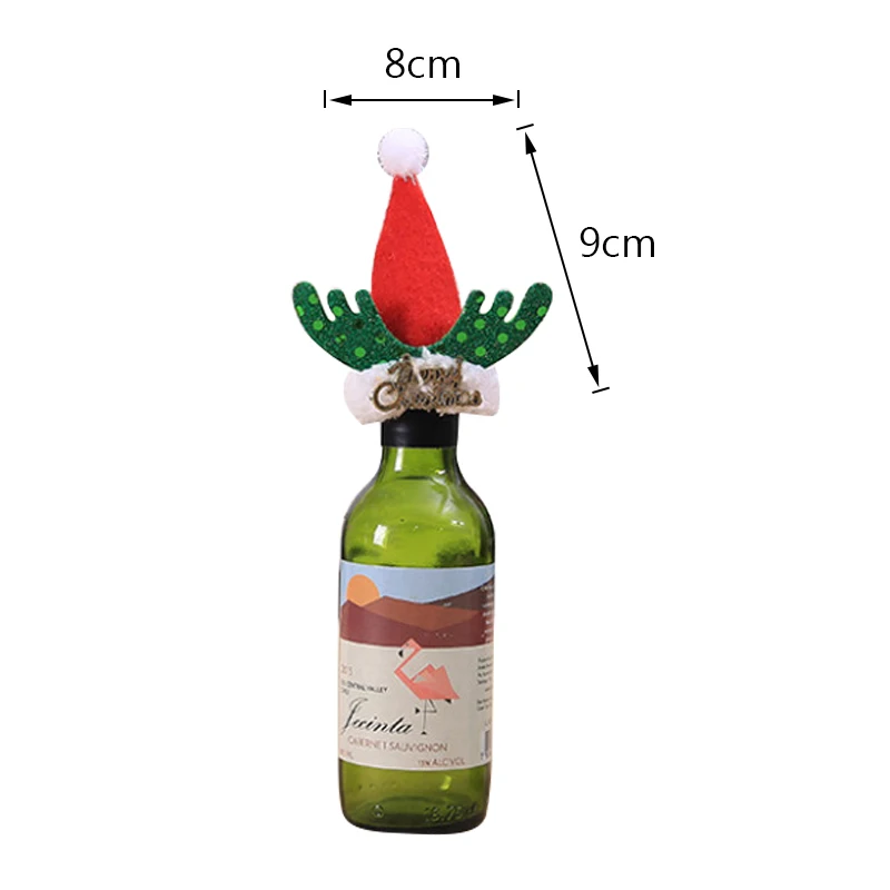 Год Рождество крышка бутылки вина колокольчик Санта Клаус кукла Декор на Рождество ужин вечеринка снеговик олень крышка бутылки декор кухни - Цвет: F 9x8cm