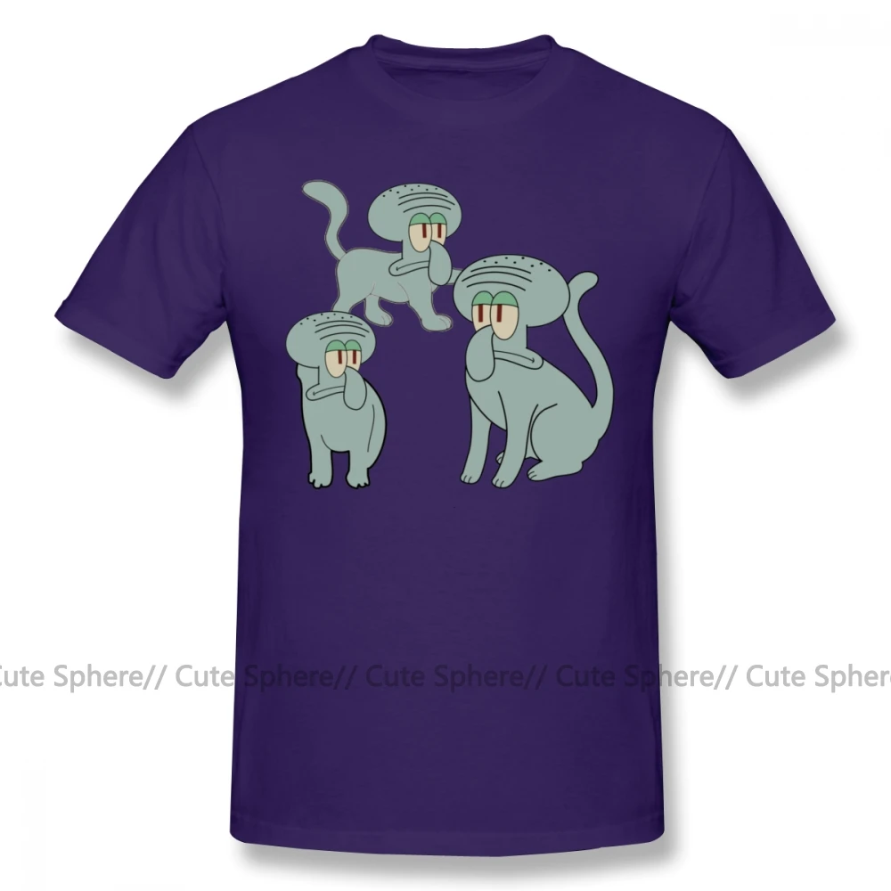 Сквидворд футболка сквидкэтс футболка плюс размер принт футболка мужская хлопок с коротким рукавом модная Милая футболка - Цвет: Purple