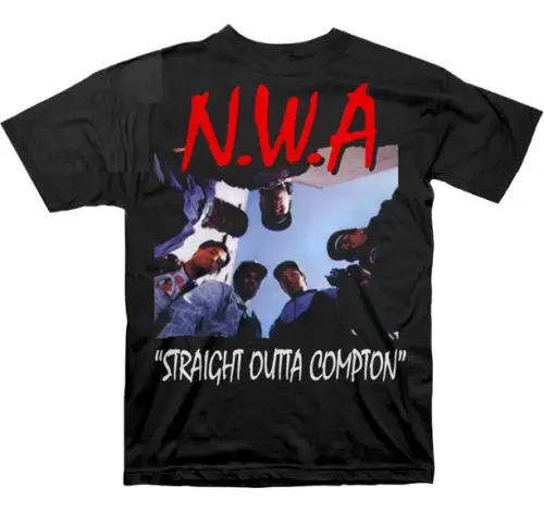 N W A прямая футболка из Compton Мужская в стиле хип хоп рэп Nwa Ice Cube Dr Dre Eazy E Dj Yella Mc Ren Black S