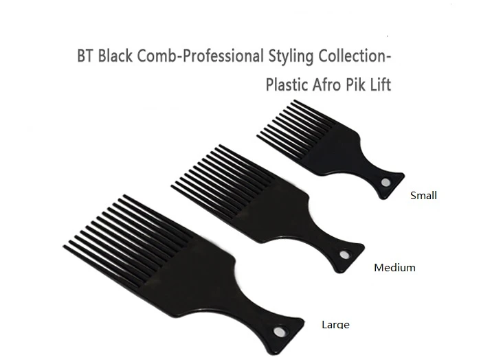 Salon Use 3 Size Black African American Pick Comb Hair Combs Afro Hair