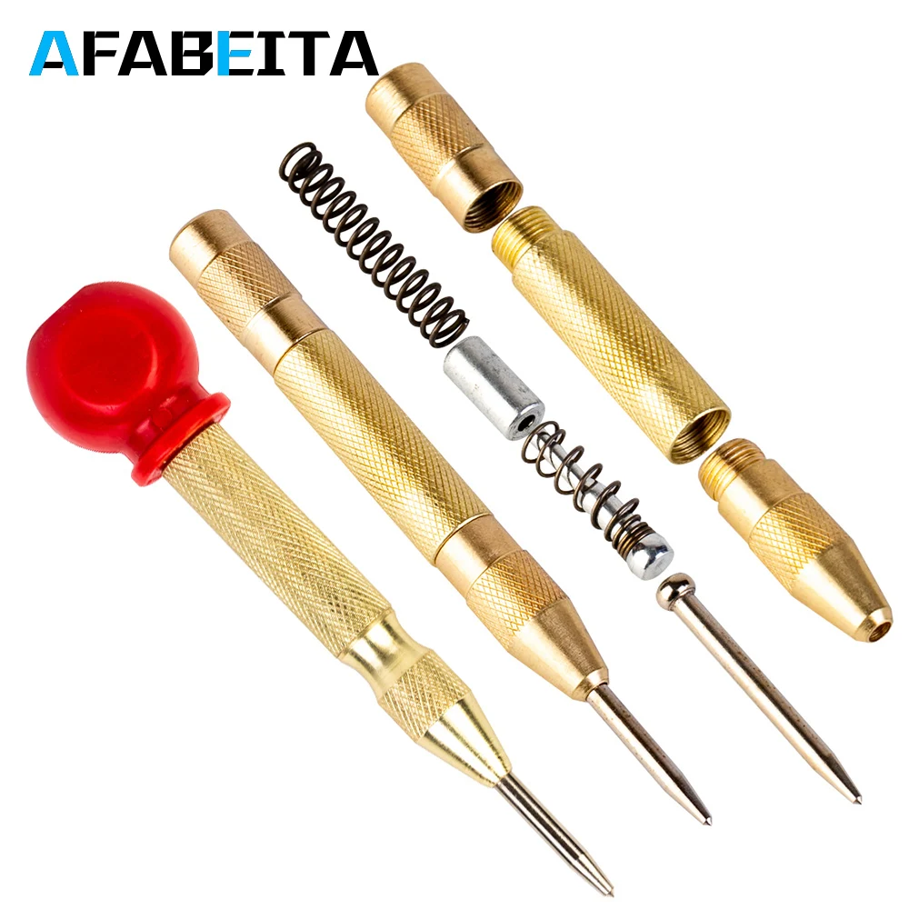 

Automatic Center Pin Punch Spring Loaded Marking Starting Holes Tool Wood Press Dent Marker Woodwork Tool Drill Bit Hand Tools
