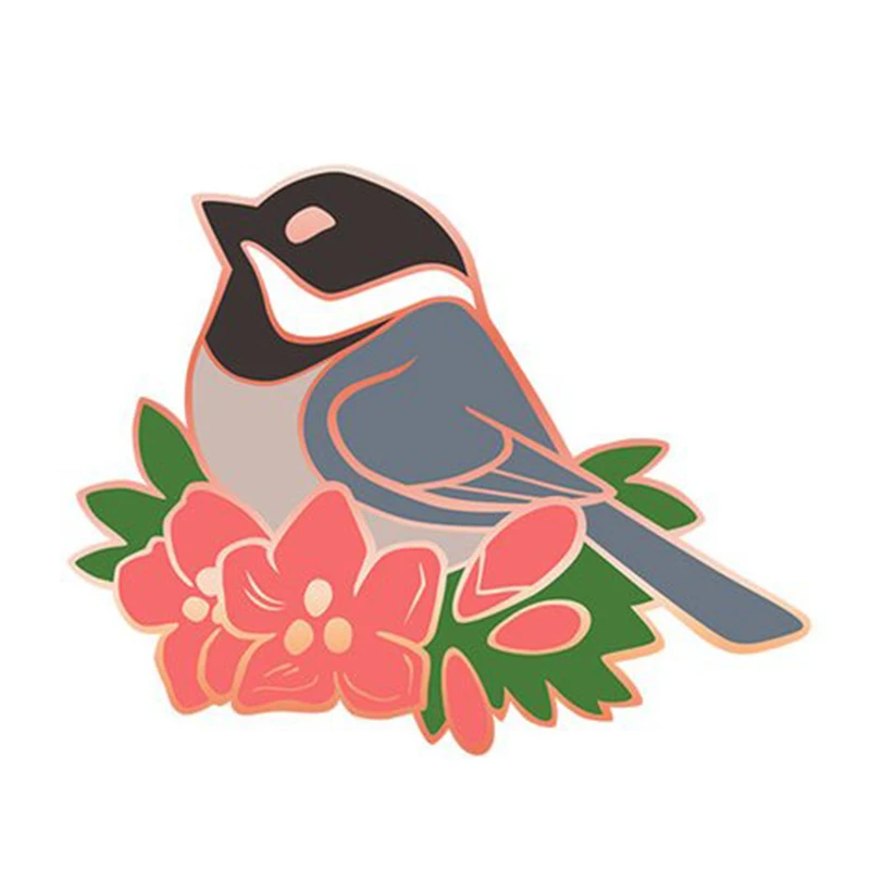 spring chickadee enamel pin badge