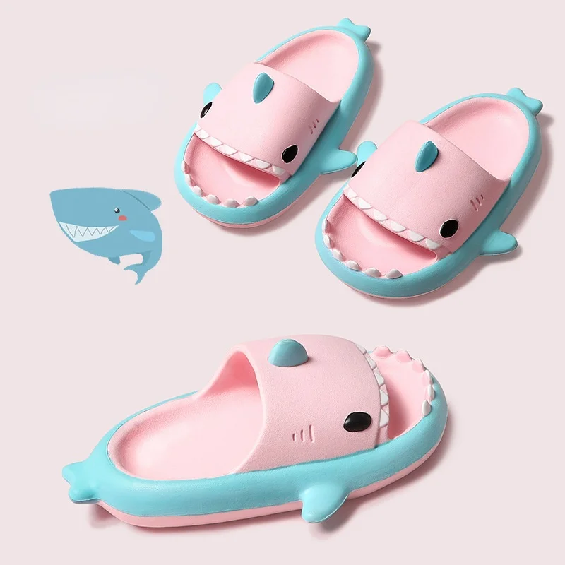 

Children Slippers Summer Household Baby Non-slip Soft Bottom Baby Shark Sandals Slippers Beach Shoes Kids Girls Pink Slides