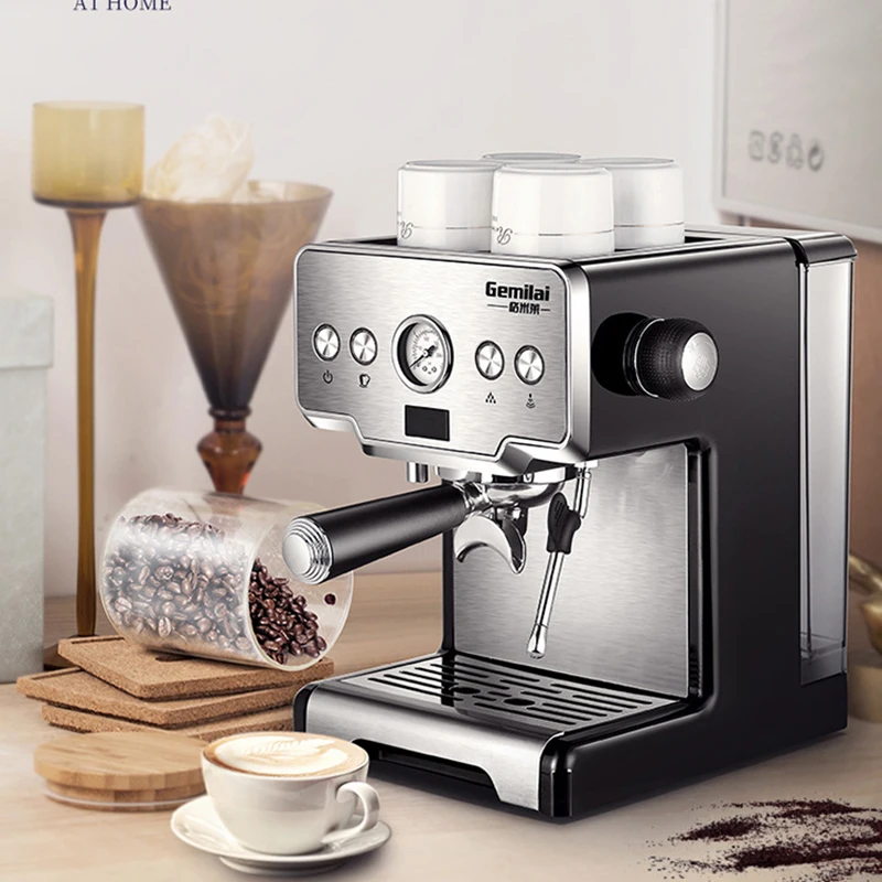 220V 15Bar Maker Semi-Automatic Pump Type Steam Cappuccino Milk Bubble Italian Coffee Machine For Home