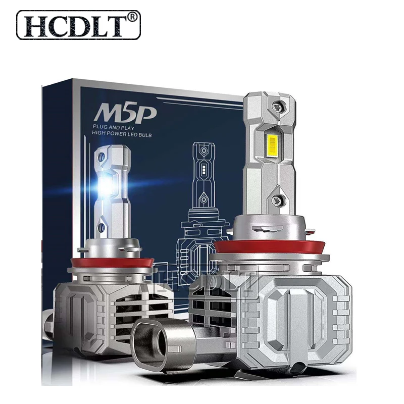 HCDLT M5P H4 H7 H8 H11 9005 HB3 9006 HB4 ультра яркие светодиодный ные лампы Plug And Play 90 Вт 6000K все в