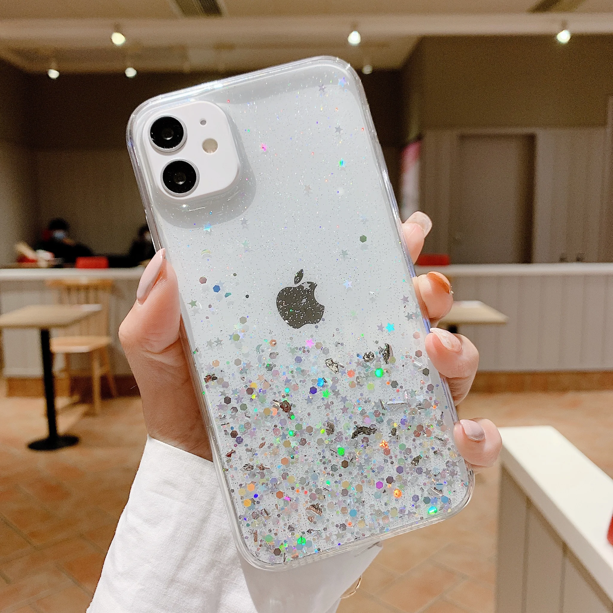 Роскошный блестящий чехол со звездами для iPhone 11 Pro Max X XS XR прозрачные чехлы из ТПУ