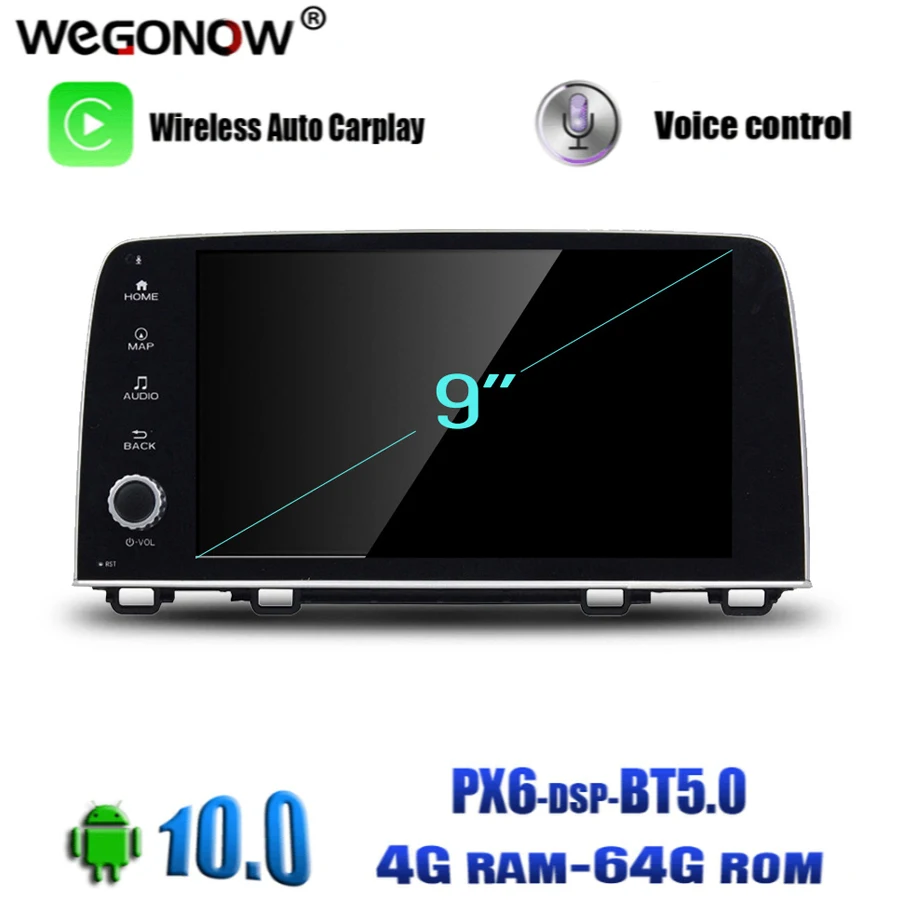 PX6 DSP 9 &quotAndroid 10 0 4 Гб 64 8 ядер для Honda CRV 2017 автомобильный DVD плеер GPS карта RDS радио Wi Fi