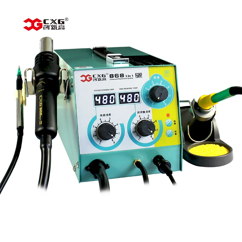 

CXG lead-free Soldering station 868 Welding disintegrator tin suction device 3in1 Multi-function maintenance system