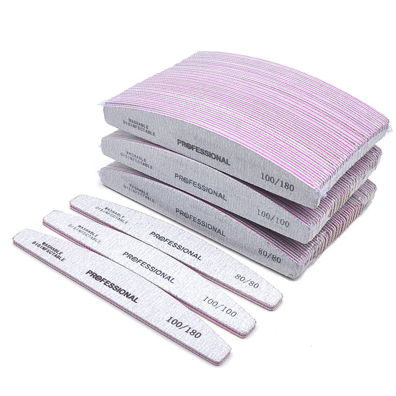 5/10 Pcs/Lot Professional Nail Files For Manicure Grey Boat Nails Polish File 80 100 180 Emery Board Strong Sandpaper Nails File