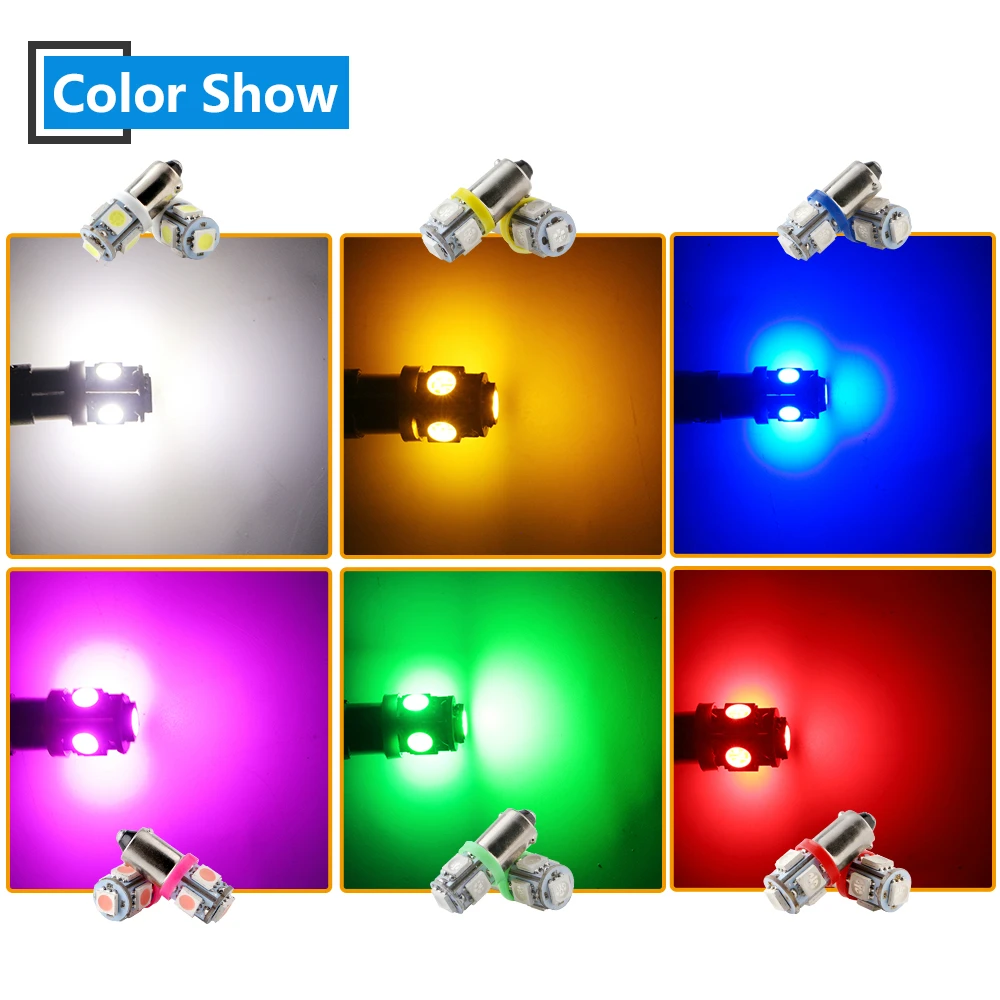 50PCS DC 6V 6.3V GE44 47 BA9S 755 756 1895 64111 5050 5SMD ɺ  ڵ    Ķ   ȣڻ ȫ