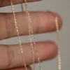 14K однотонное золотое ожерелье, простое ожерелье с минималистичным шармом, отлично подходит для бусы с алфавитом и кулоном ► Фото 2/6
