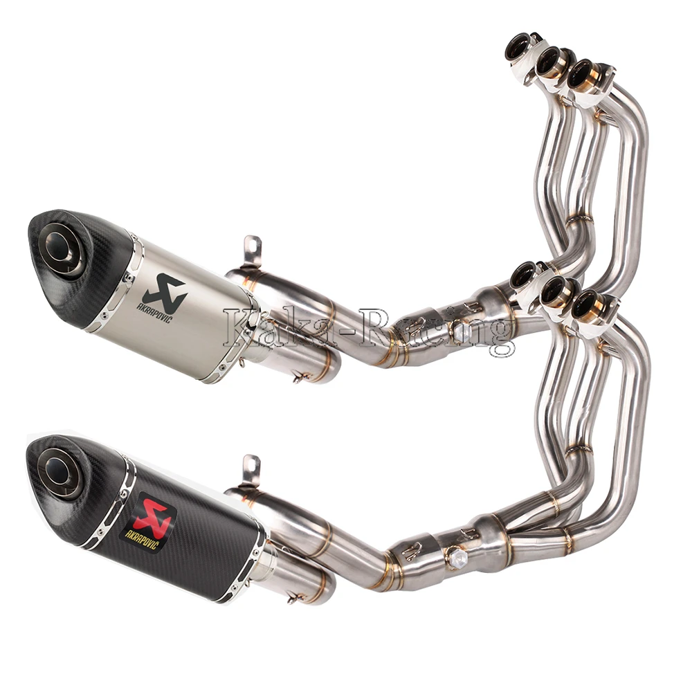 

Motorcycle Akrapovic Exhaust Full System Slip On pipe Carbon fiber Escape moto muffler for Yamaha MT09 MT-09 FZ09 FZ-09 XSR900