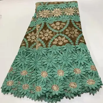 

High Quality African Lace Fabric 2020 Latest African Guipure cord Lace fabrics with stones Peach Nigerian Net tulle Lace Fabric