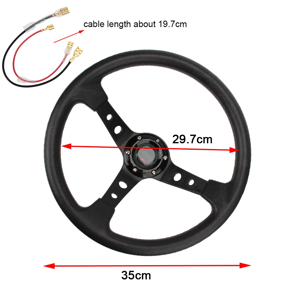 Volante Sportivo Universale Per Auto - Diametro 350mm (14 Pollici), In Lega E Pelle, Per Drift E Corse