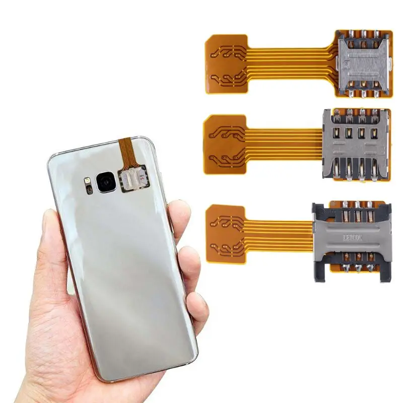 

Hybrid Double Dual SIM Card Adapter for android Phone Extender Nano Mic