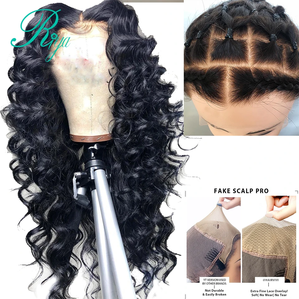 Поддельные волосы 13X6 невидимые Hd прозрачные кружева передние человеческие волосы парики для женщин предварительно сорванные закрытие фронтальные Волнистые парик бразильский Remy