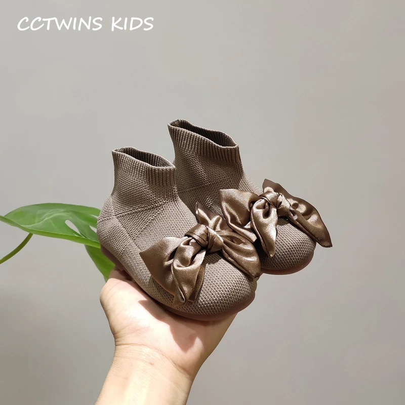 CCTWINS/детская обувь; коллекция года; сезон осень; модные повседневные ботинки принцессы для девочек; детские носки; обувь с бантом для малышей; мягкие теплые ботиночки; F1683-1