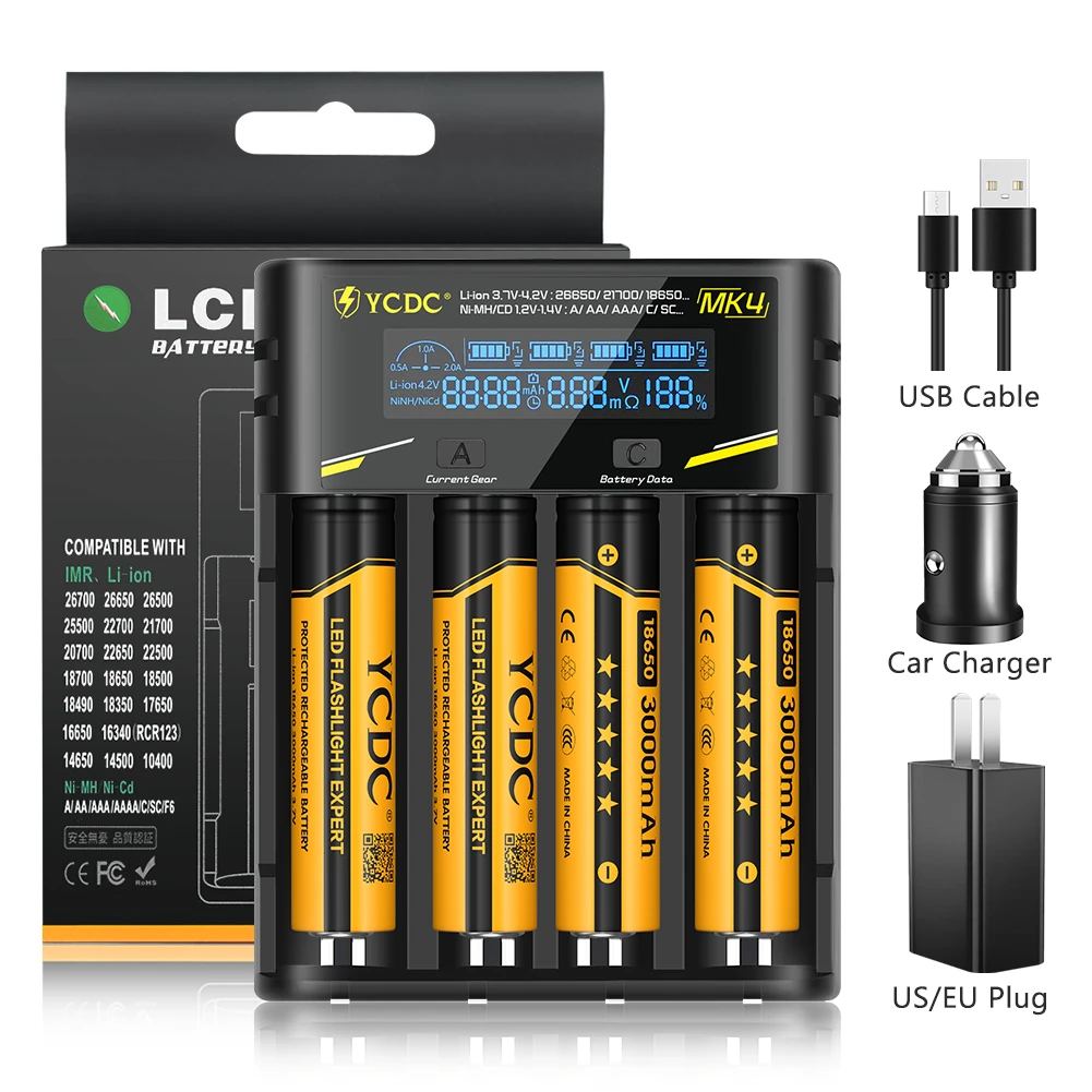 Nitecore Chargeur de batterie pour 18650 26500 Li-ion NiMH NiCd AA AAA Baby Mono