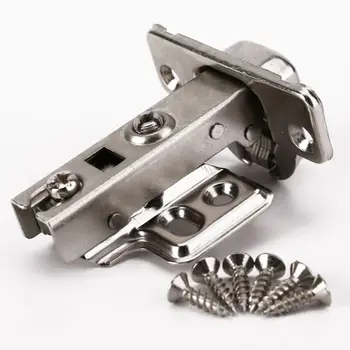 

10 Pcs Kitchen Closing Cabinet Cupboard Door Spring 110 Degree Hinges 6 Holes