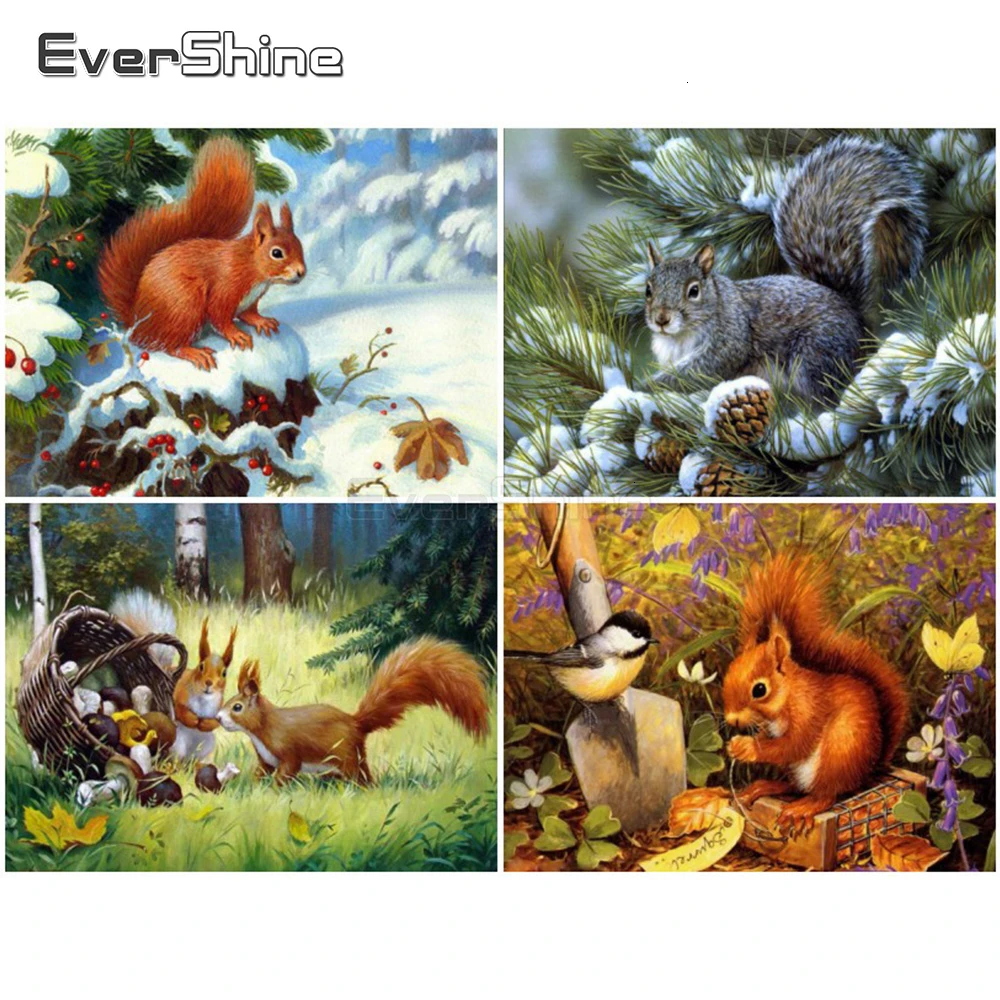 EverShine DIY алмазная вышивка полная выкладка мозаика животное картины стразами