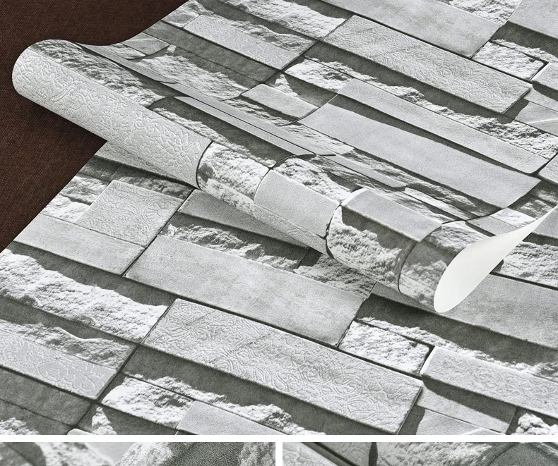 10 м 3d нетканые Brick узор синий кирпич бумага китайская Ретро Cothing настенная бумага Гостиная Спальня ТВ фоновая стена