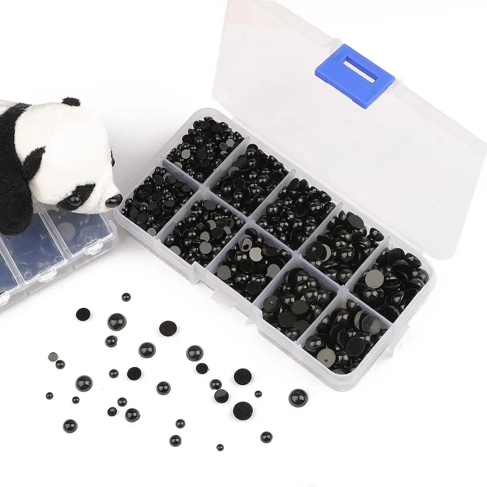 Plastic safety eyes Doll eyes Googly doll eyes Plastic toy eyes 3-8mm Black Plastic Safety Eyes For Bear Doll DIY Crafts