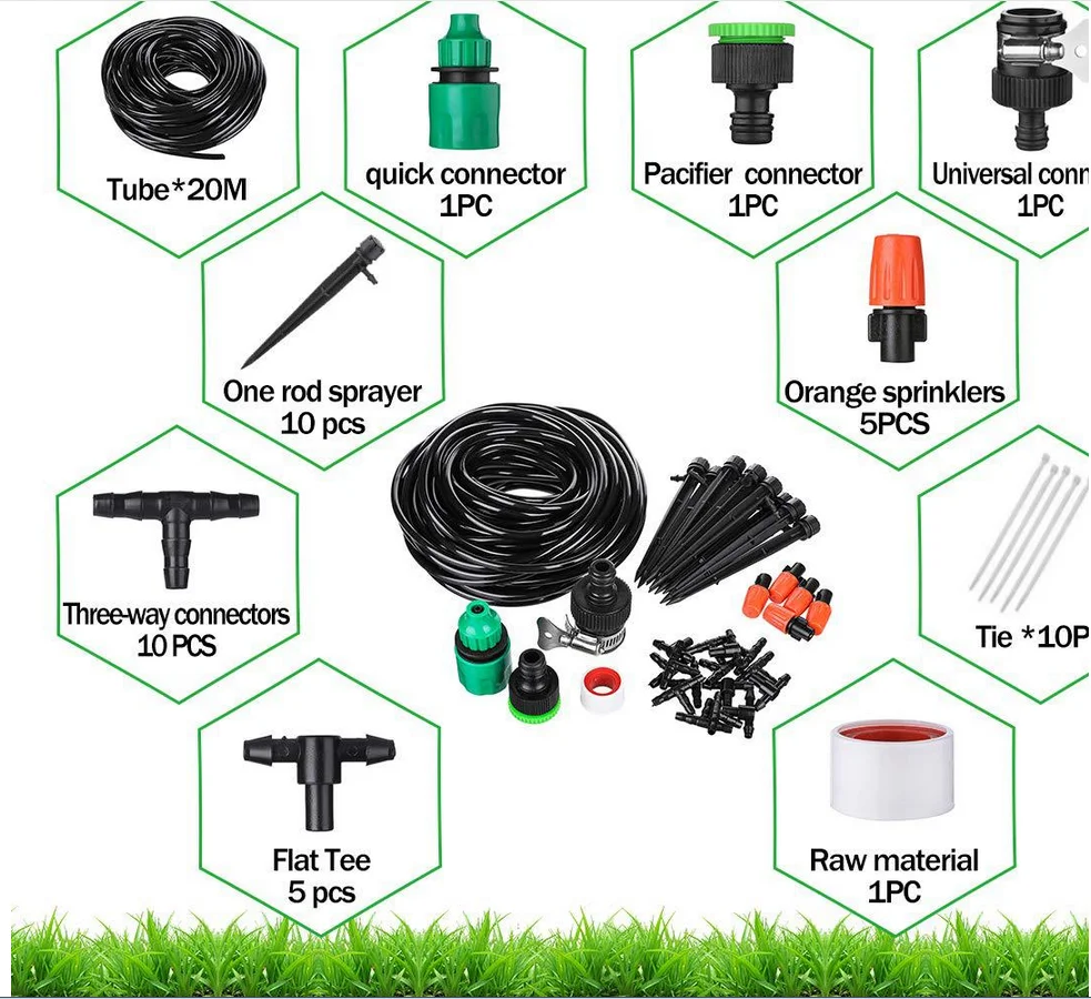 Water irrigation Kit Set Patio Mist Cooling System for Outdoor Garden garden Watering Drip Misting Kit Tool Suit