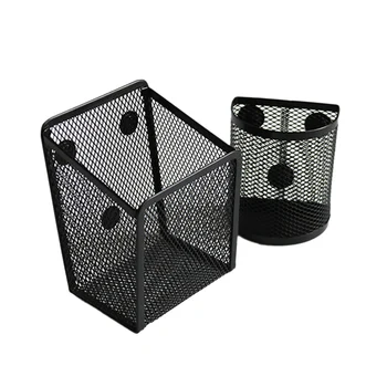 

2PCS Magnetic Pencil Holder Metal Wire Mesh Magnetic Basket Pen Pencil Makeup Organizer Kitchen