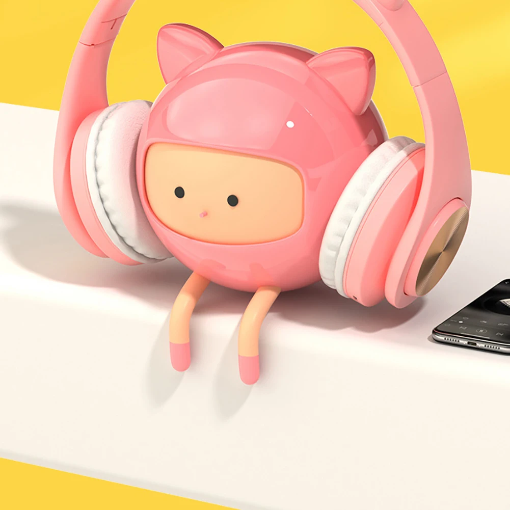 LED Cat Ear Headphones Bluetooth 5 0 Noise Cancel Adults Kids Girl Flashing Glowing Light Headset Gaming Earphones Creative Gift