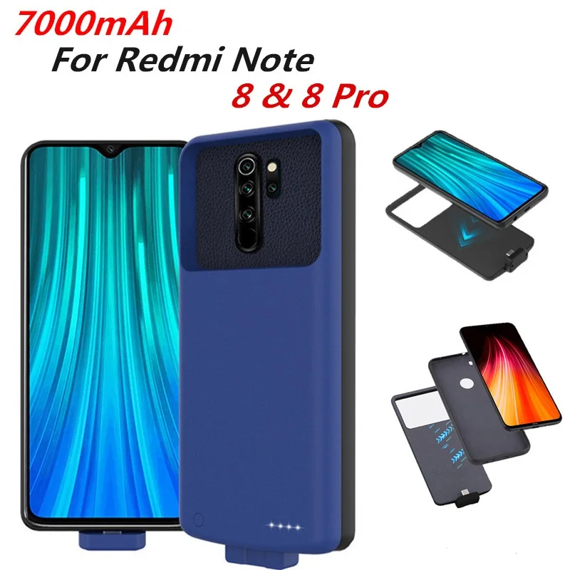 7000mah Wireless Back Clip Battery Case For Redmi Note 8