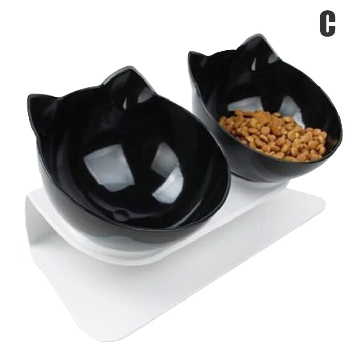 Кошачьи двойные миски для еды с подставкой миски для кормления домашних животных экологически чистые собачьи кормушки для воды SDF-SHIP