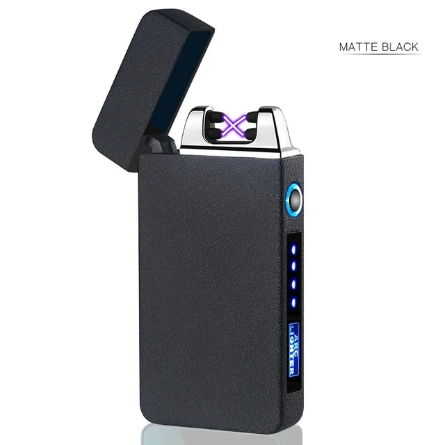 Scrub Black Импульсная электрическая зажигалка с подключением к USB ветрозащитная Зажигалка для сигарет плазменная дуговая Зажигалка зарядная зажигалка аксессуары для курения гаджеты для мужчин - Цвет: Scrub Black