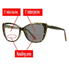 Новые сексуальные леопардовые бифокальные очки для чтения, мужские и женские солнечные фотохромные очки с диоптрийной оправой для дальнозоркости, очки с коробкой FML