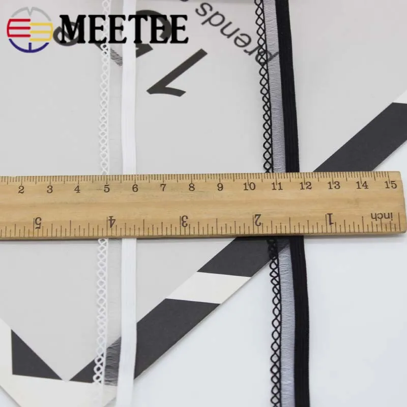 Meetee 22 метра 13 мм прозрачный стрейч кружева планки нижнее белье Декор кружева нейлон эластичная лента пошив одежды «сделай сам» материал EB035