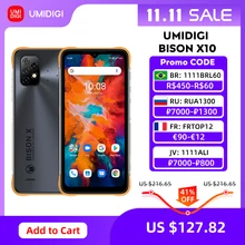 UMIDIGI BISON – Smartphone X10 Pro, téléphone portable robuste, IP68, Version mondiale, 64 go/128 go, NFC, Triple caméra 20mp, 6150mAh 