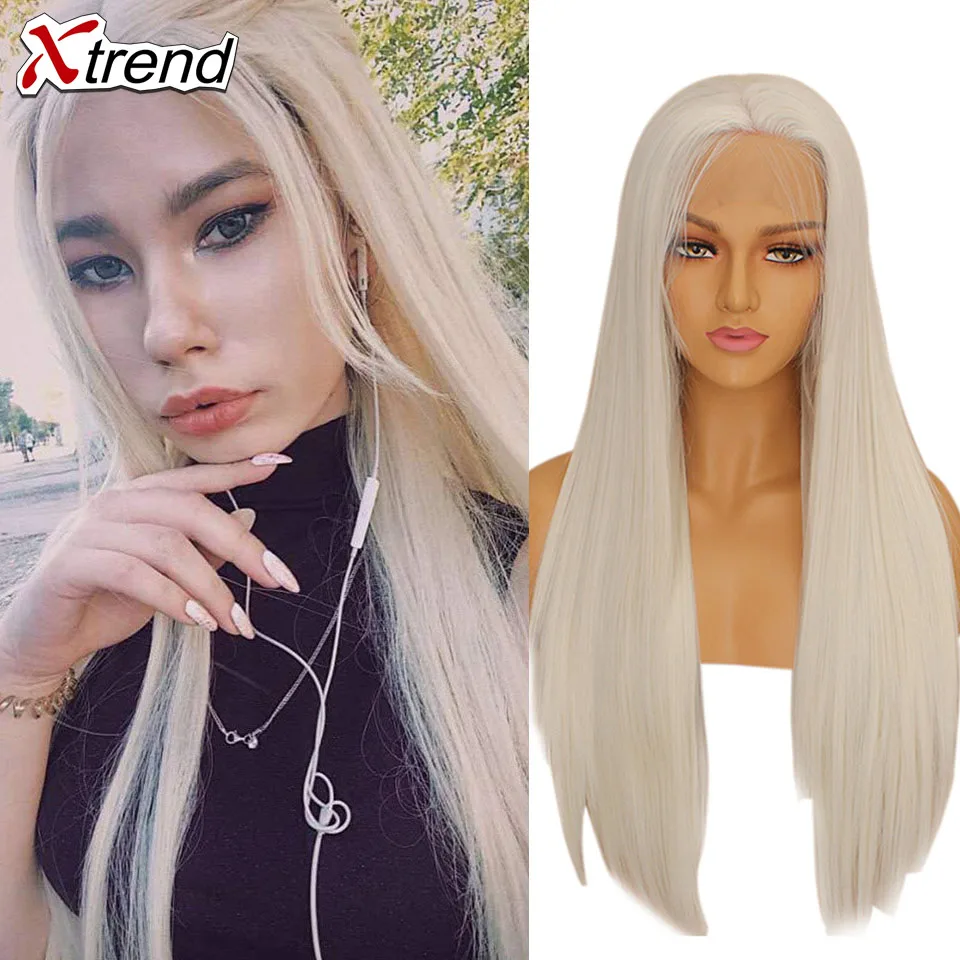 Синтетические парики Xtrend прямые белые розовые фиолетовые зеленые блонд 613 серые